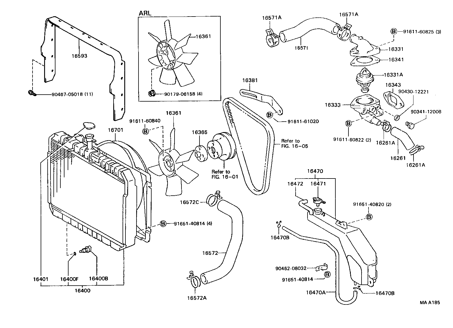 16573-56040 HOSE, RADIATOR, OUTLET product image