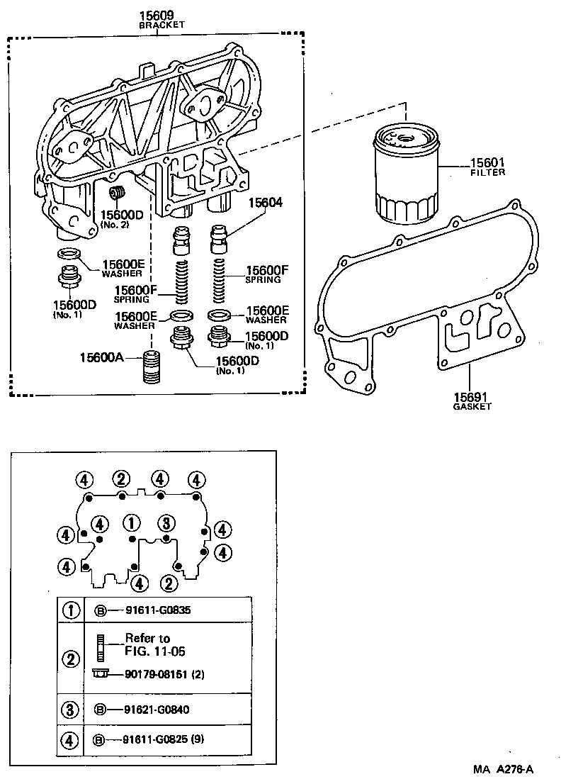 15609-58010 BRACKET SUB-ASSY, OIL FILTER product image