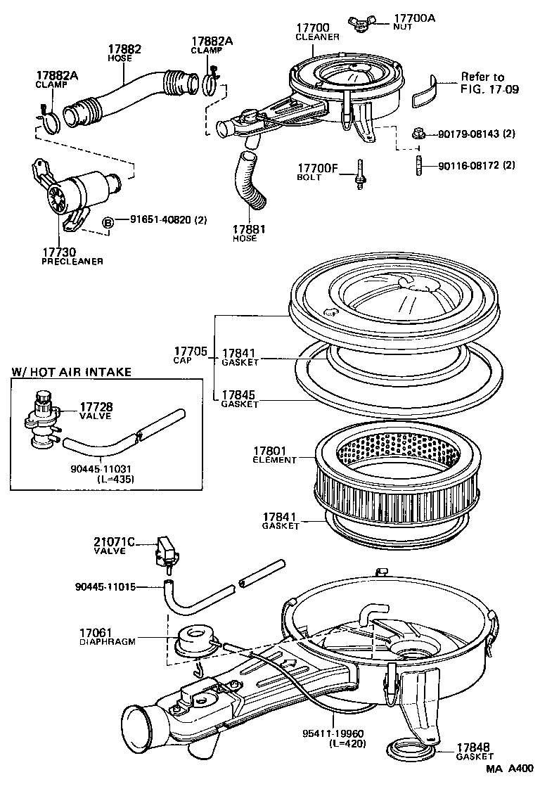 17103-54090 PIPE SUB-ASSY, AIR CLEANER, NO.2 product image