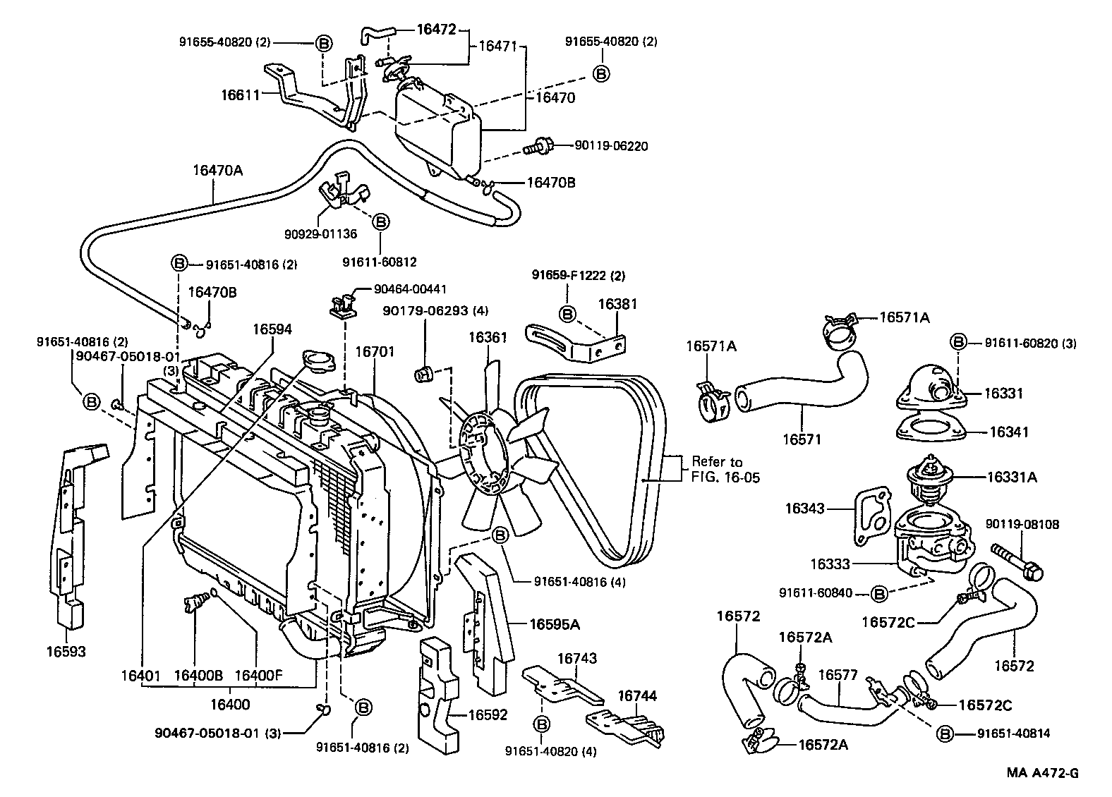 16261-54090 HOSE, WATER BY-PASS product image