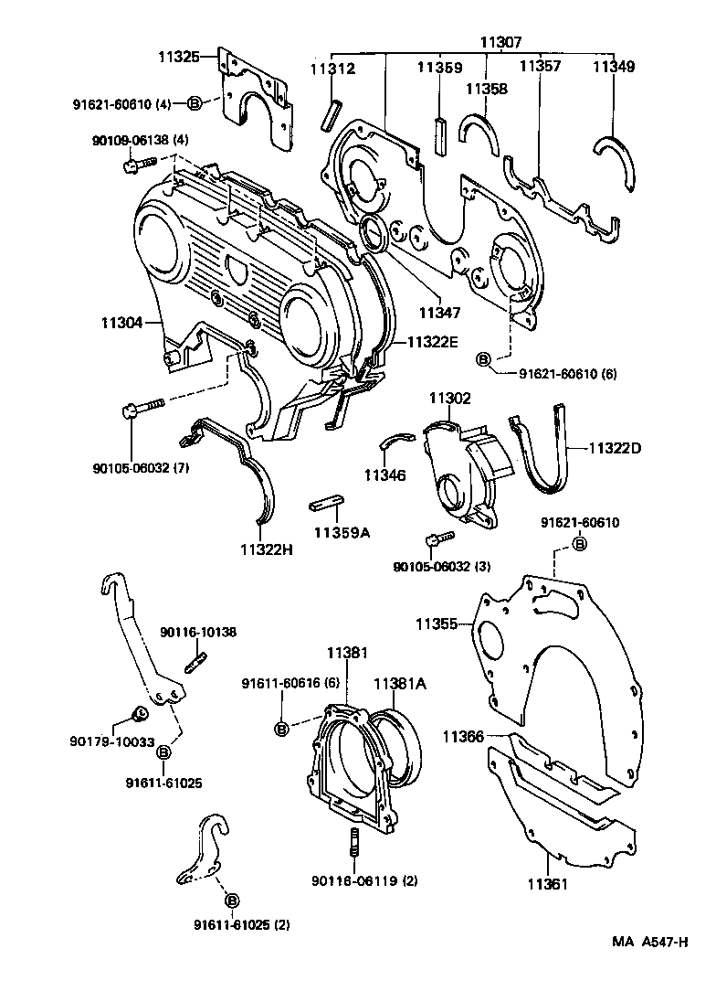 90116-08376 BOLT, STUD(FOR TIMING GEAR COVER) product image