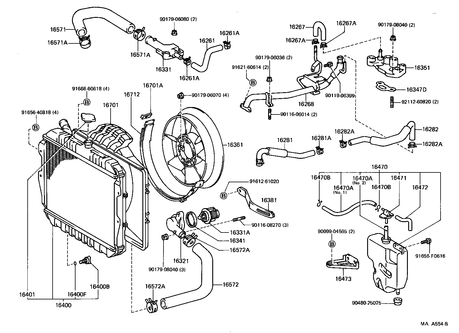 16028-35010 PIPE SUB-ASSY, TURBO WATER, NO.2 product image