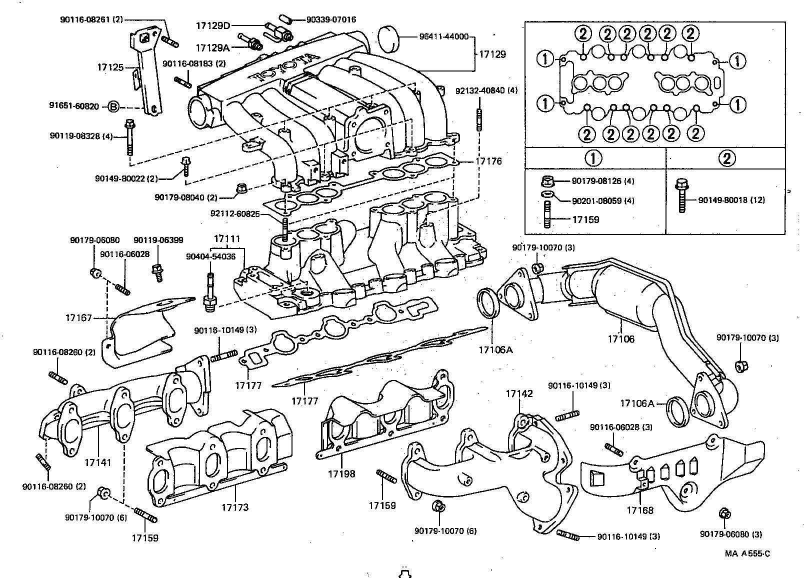 90116-10140 BOLT, STUD(FOR MANIFOLD TO CYLINDER HEAD) product image