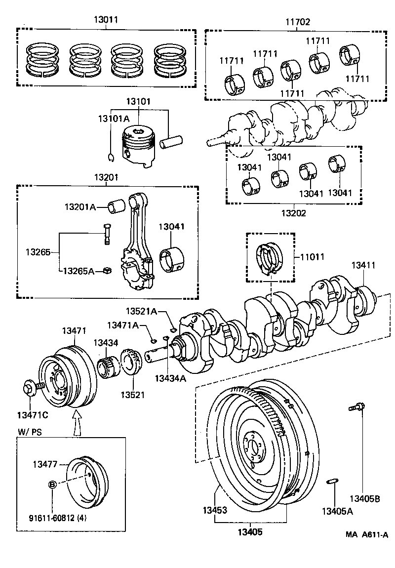 88451-35010 PULLEY, CRANKSHAFT, NO.2 product image