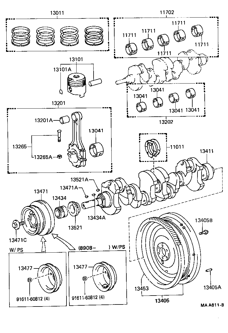 88451-35040 PULLEY, CRANKSHAFT, NO.2 product image