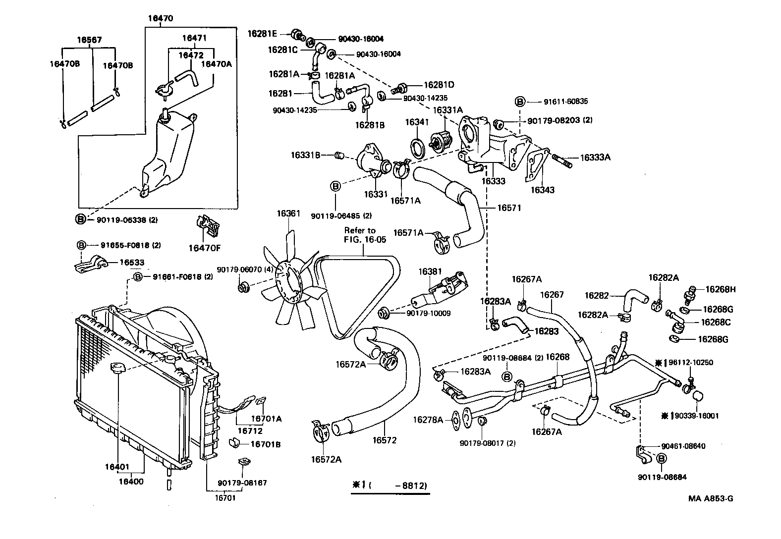 16264-70060 HOSE, WATER BY-PASS, NO.2 product image