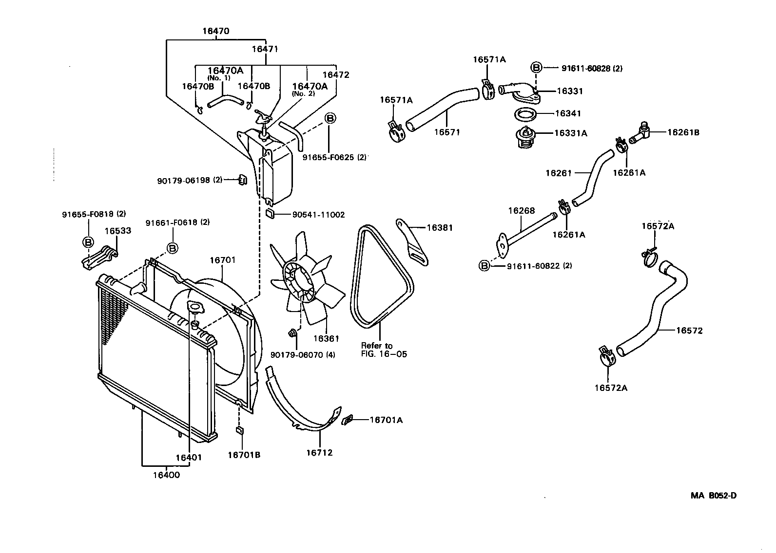 16264-70060 HOSE, WATER BY-PASS, NO.2 product image