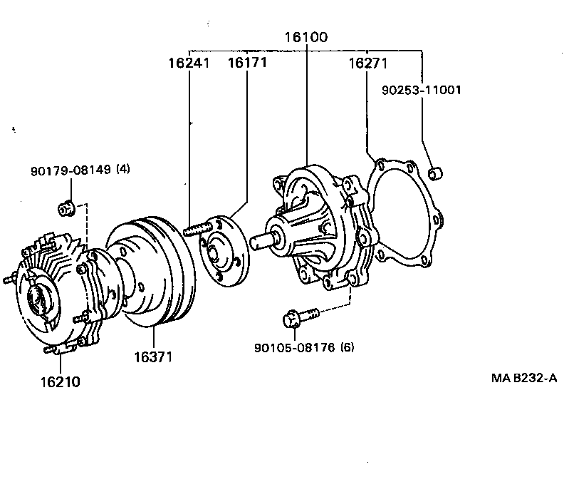 16100-49786 PUMP ASSY, ENGINE WATER product image