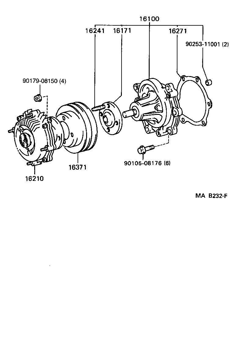 16110-69045 PUMP ASSY, WATER, W/O COVER product image