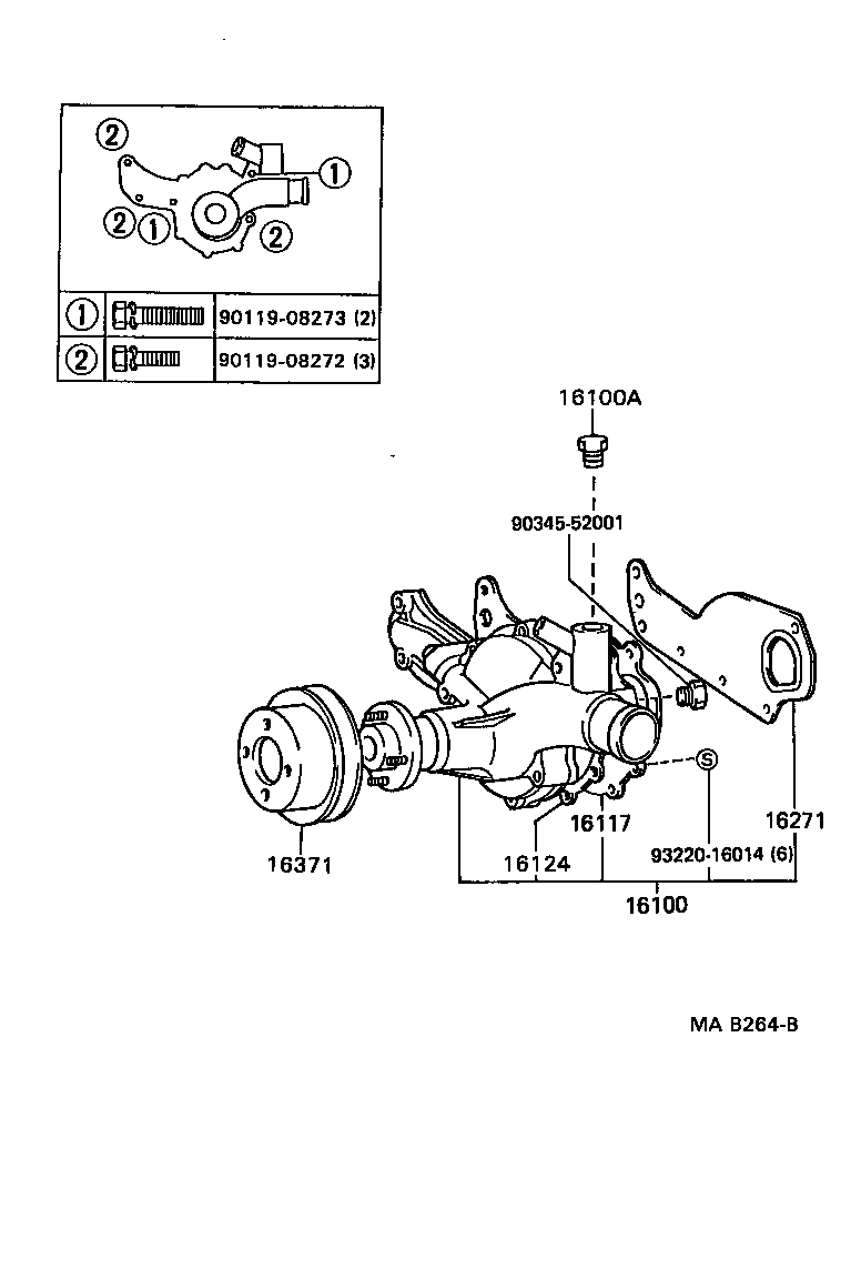 16100-69156 PUMP ASSY, ENGINE WATER product image