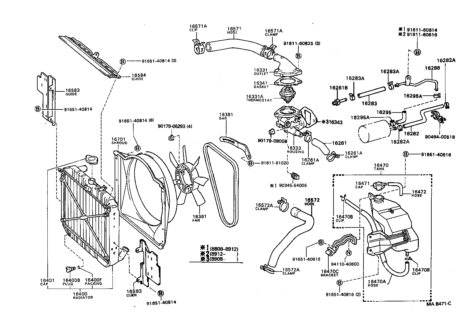 16571-68070 HOSE, RADIATOR, INLET product image
