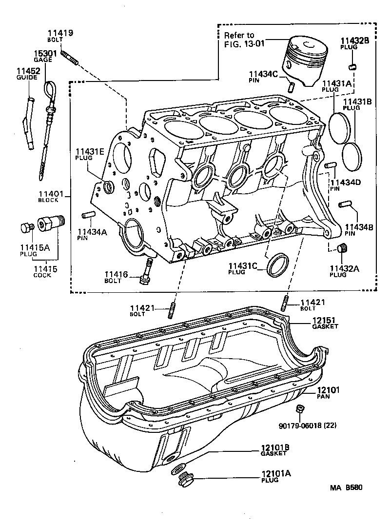 11401-19336 BLOCK SUB-ASSY, CYLINDER product image