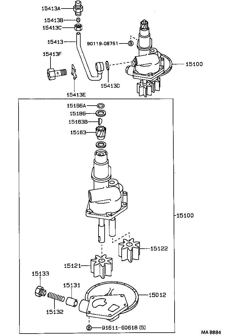 15121-54020 GEAR, OIL PUMP DRIVE product image