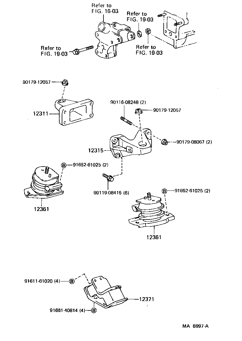 12361-73030 INSULATOR, ENGINE MOUNTING, FRONT product image
