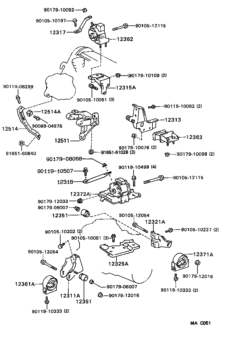 12318-62011 STAY, ENGINE MOUNTING, LH product image