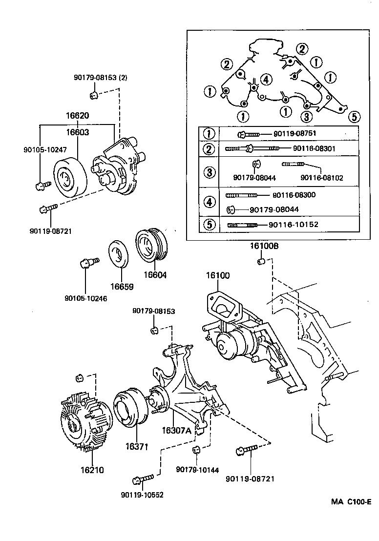 16100-50020 PUMP ASSY, ENGINE WATER product image