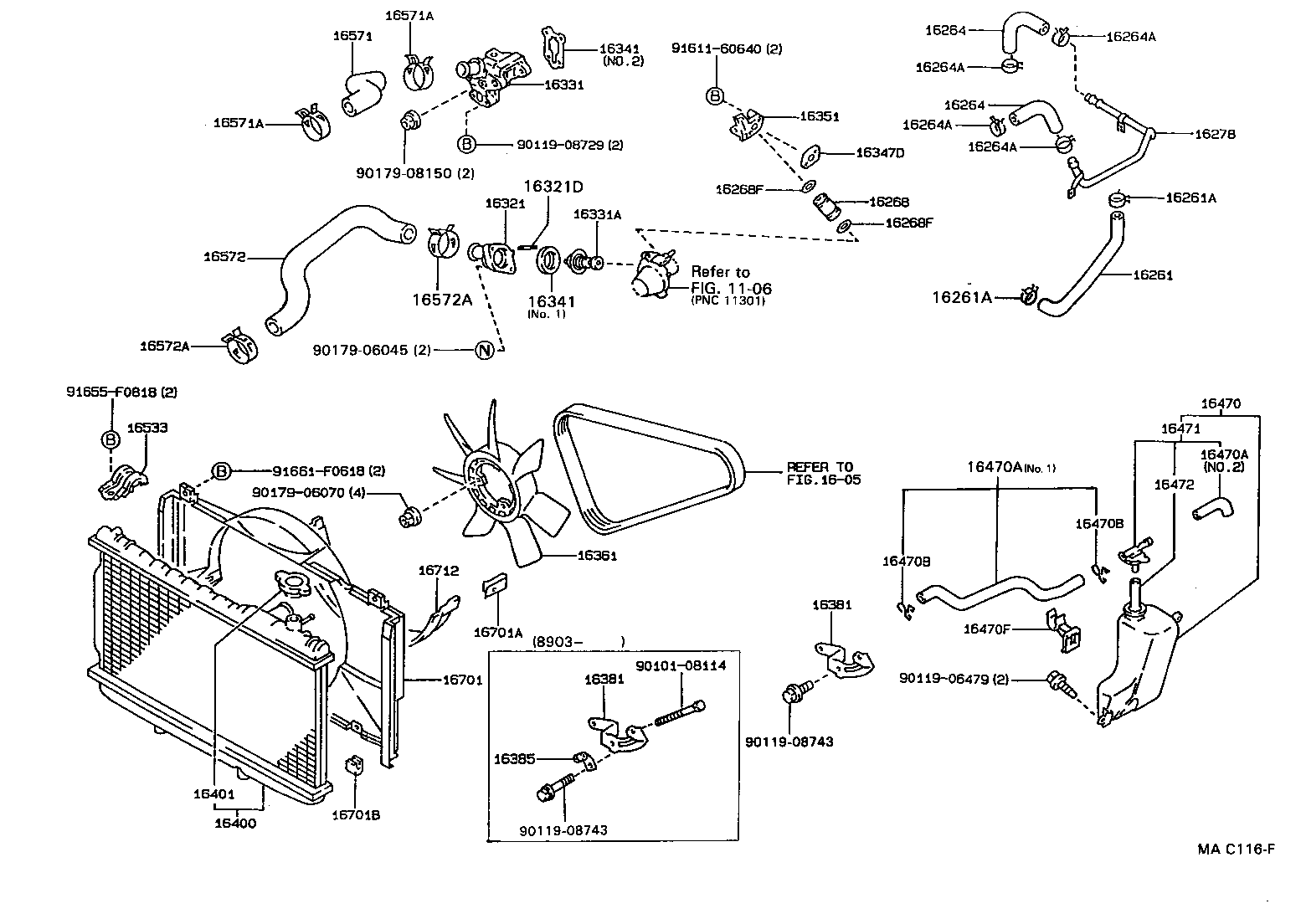 16264-70060 HOSE, WATER BY-PASS, NO.2 product image