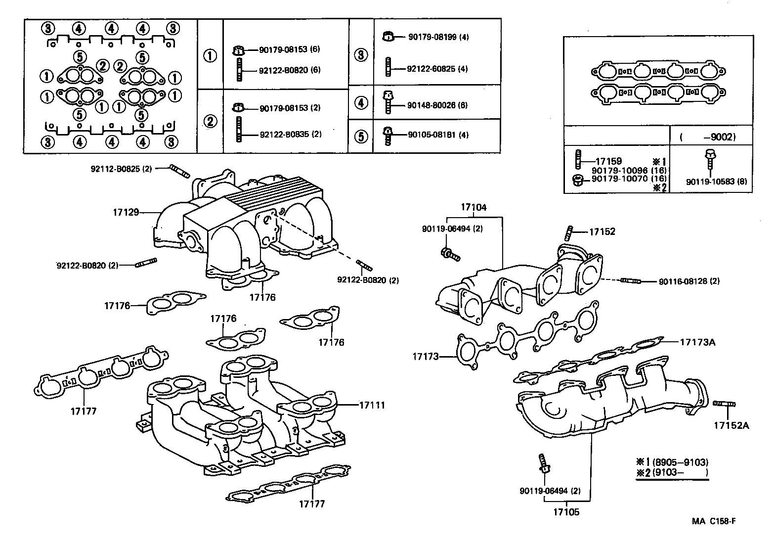90116-10159 BOLT, STUD(FOR MANIFOLD TO EXHAUST PIPE) product image
