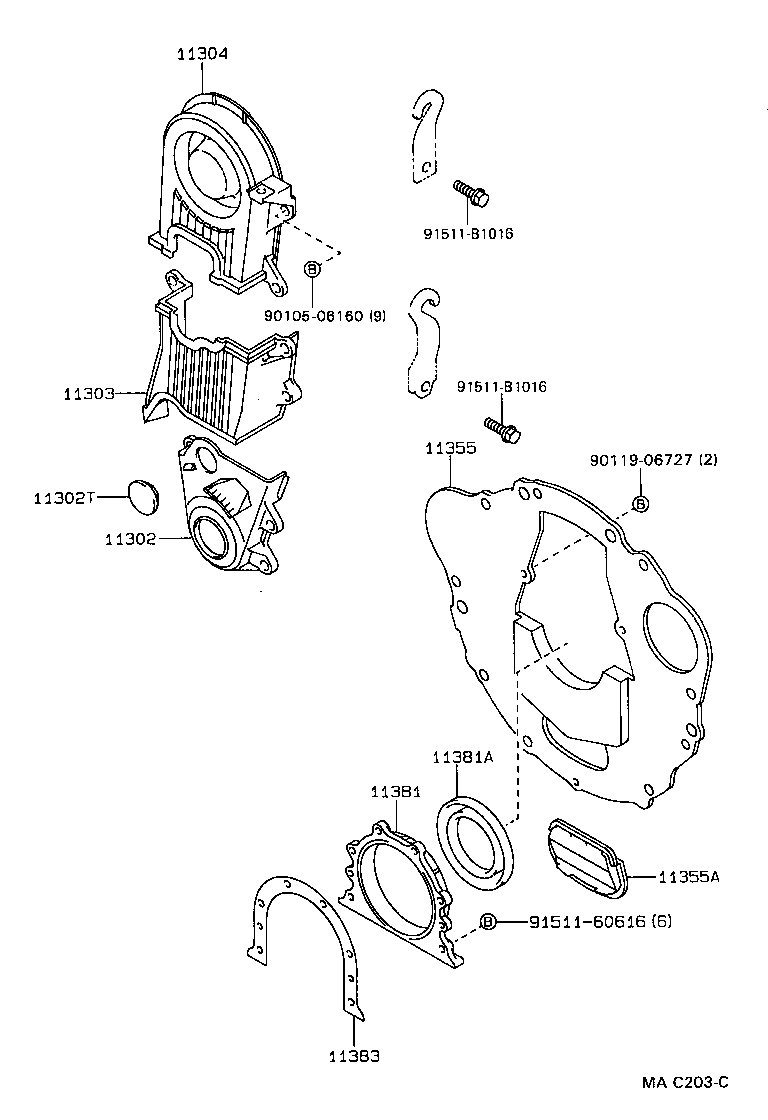 11383-16010 GASKET, ENGINE REAR OIL SEAL RETAINER product image