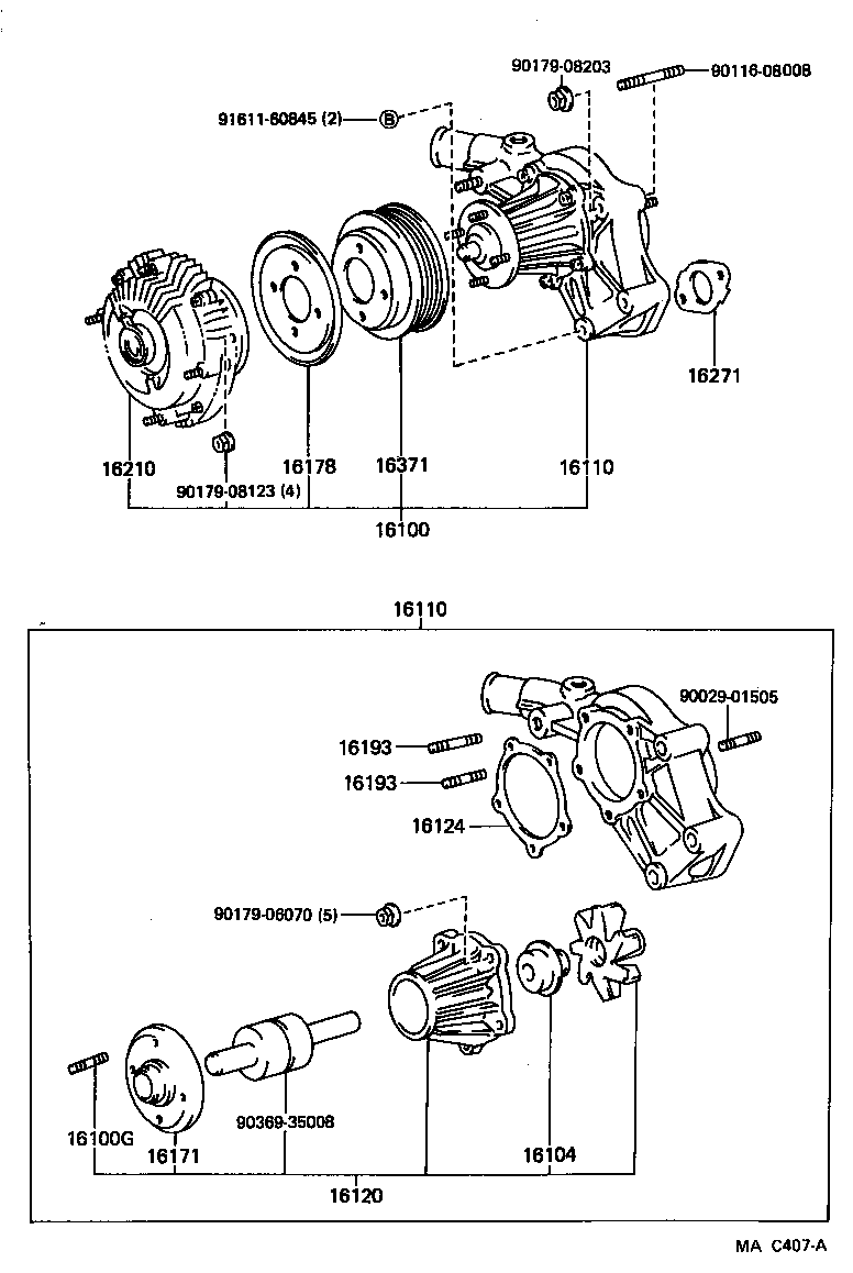 16100-49786 PUMP ASSY, ENGINE WATER product image