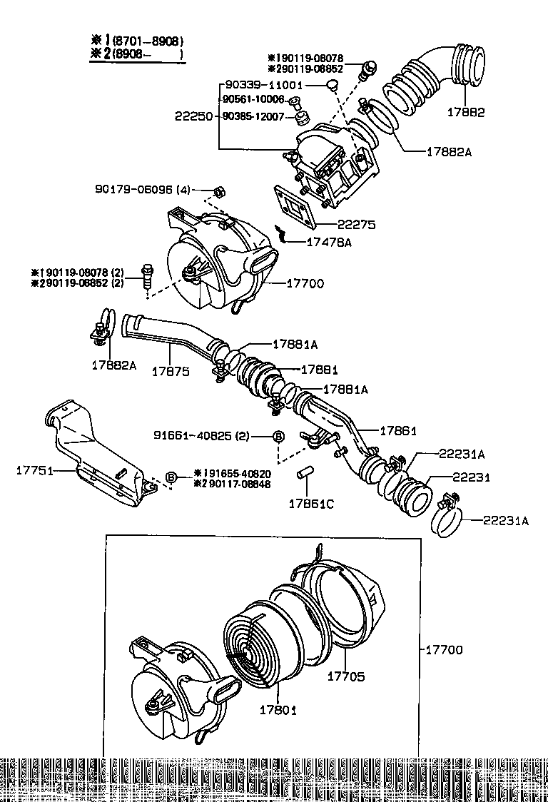 17103-54090 PIPE SUB-ASSY, AIR CLEANER, NO.2 product image
