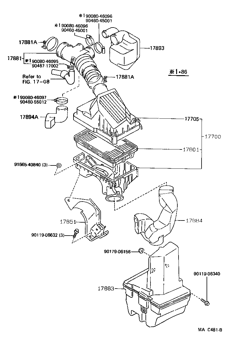 17700-02030 CLEANER ASSY, AIR product image
