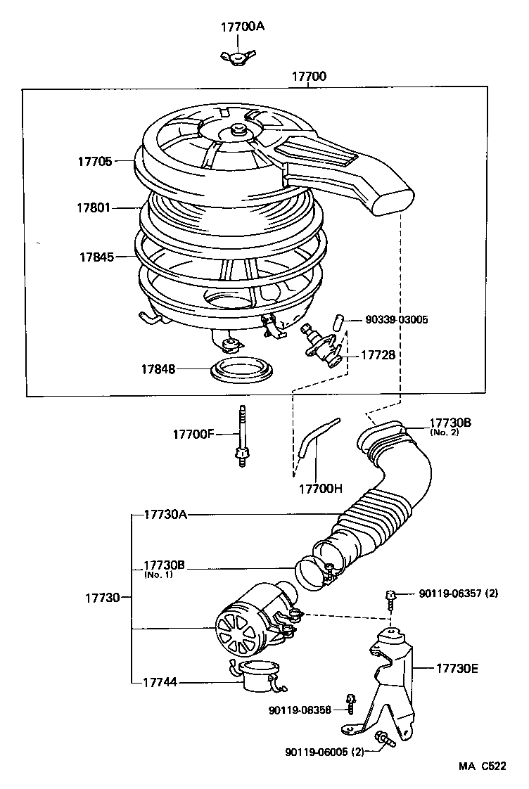 17705-16220 CAP SUB-ASSY, AIR CLEANER product image
