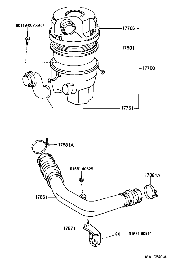 17705-11380 CAP SUB-ASSY, AIR CLEANER product image