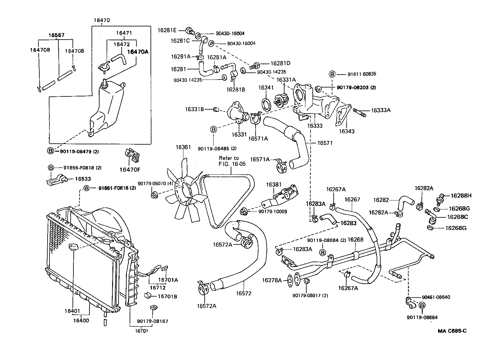 16282-70020 HOSE, WATER BY-PASS, NO.5 product image