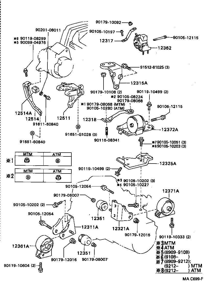 12372-74240 INSULATOR, ENGINE MOUNTING, LH(FOR TRANSVERSE ENGINE) product image