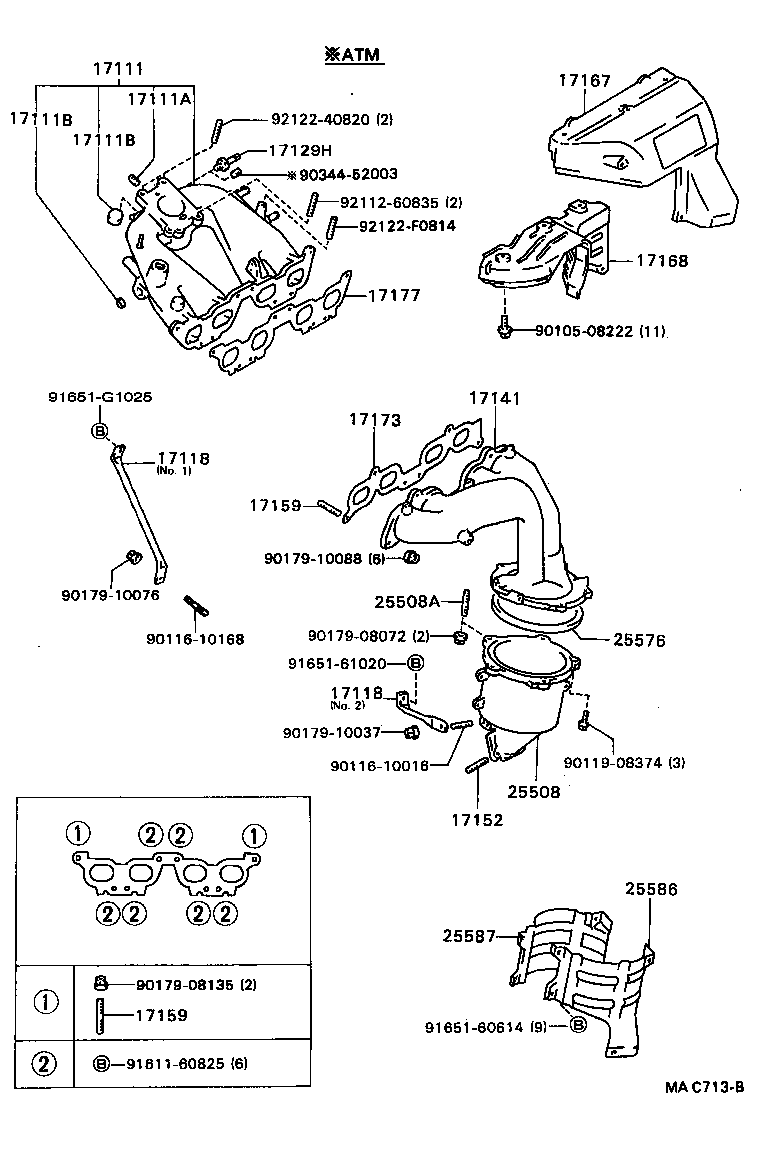 17167-74170 INSULATOR, EXHAUST MANIFOLD HEAT, NO.1 product image