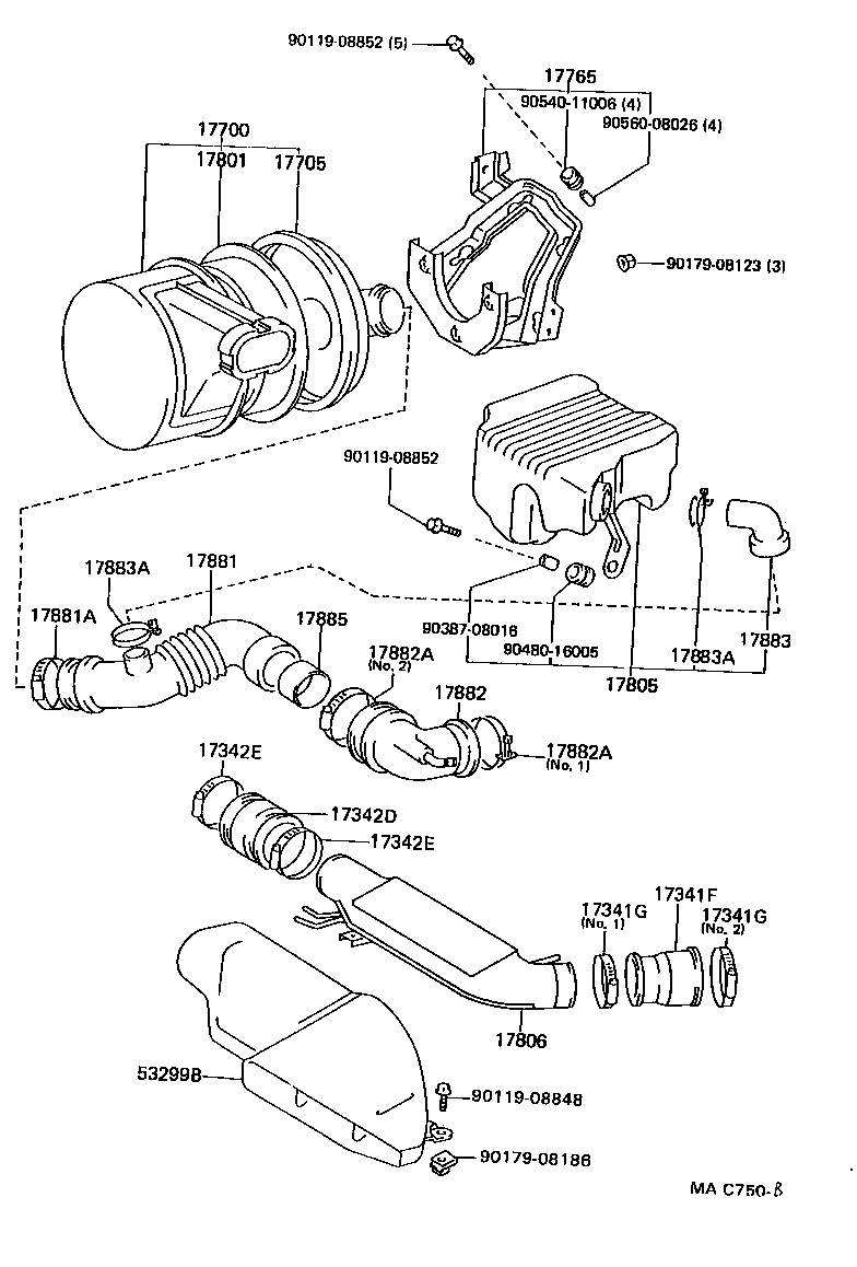 17344-73010 HOSE, AIR, NO.4 product image