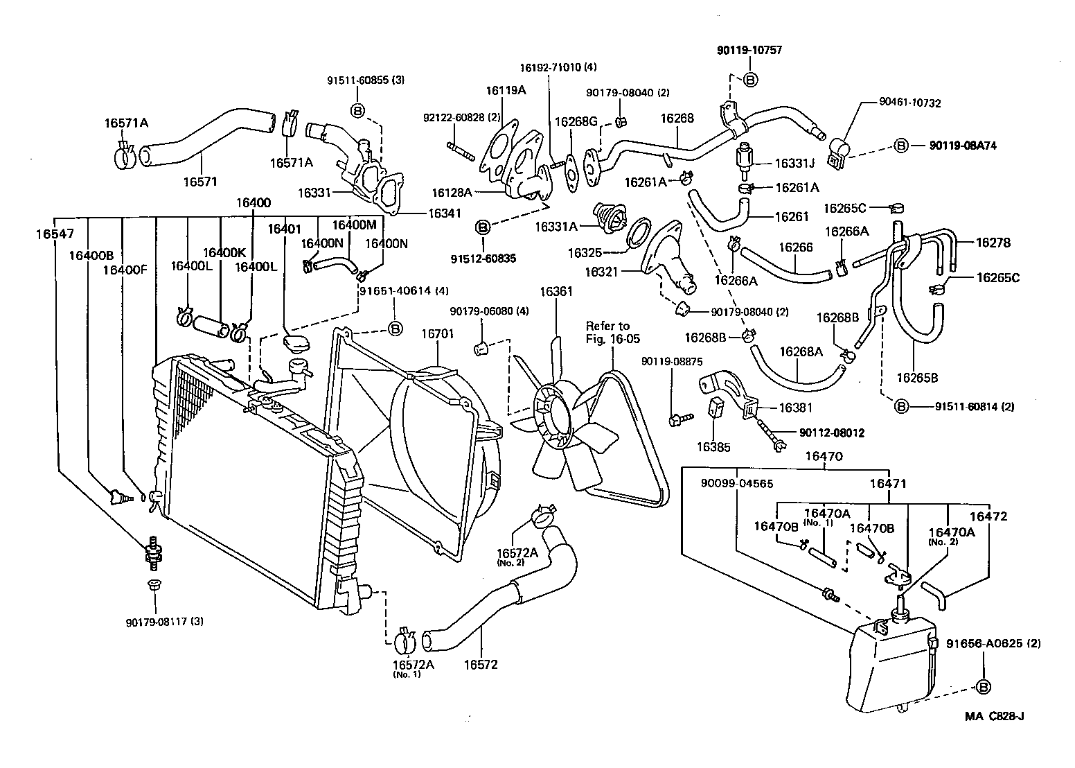 16572-54330 HOSE, RADIATOR, OUTLET product image