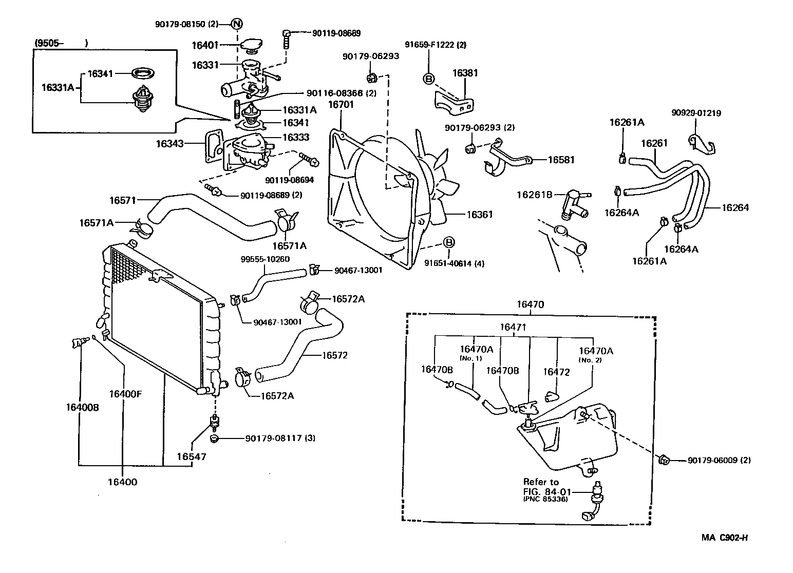 16572-54330 HOSE, RADIATOR, OUTLET product image