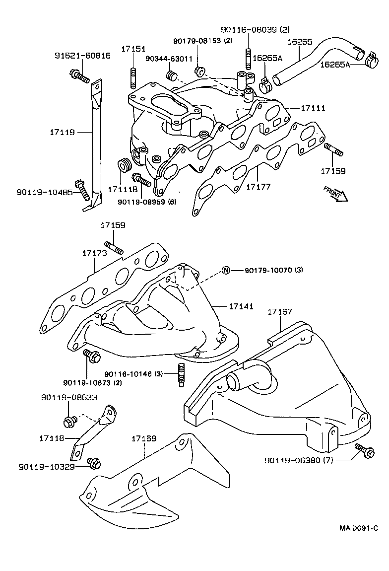 17167-74100 INSULATOR, EXHAUST MANIFOLD HEAT, NO.1 product image