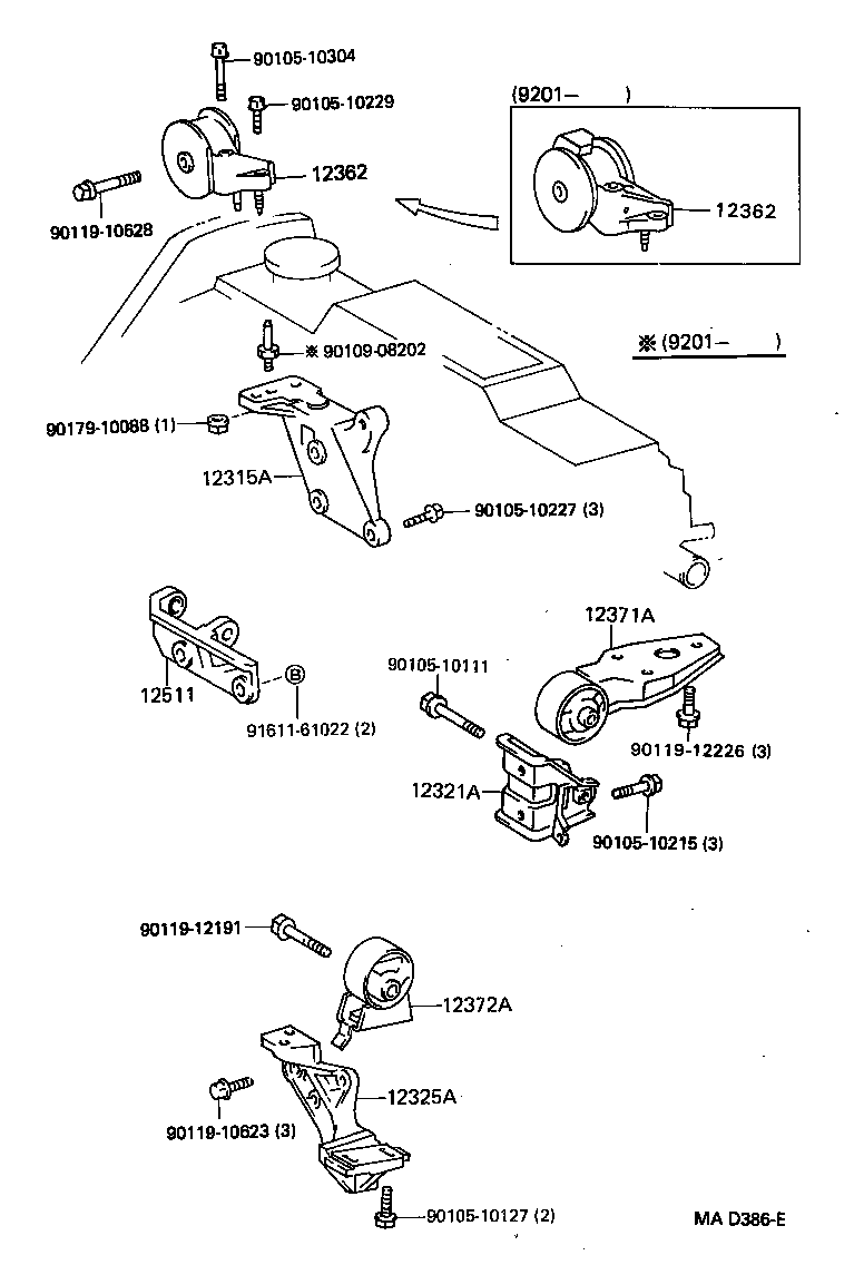 12372-11200 INSULATOR, ENGINE MOUNTING, LH(FOR TRANSVERSE ENGINE) product image