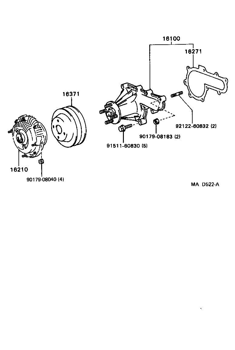 16100-39356 PUMP ASSY, ENGINE WATER product image