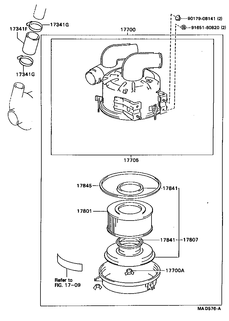 17705-17040 CAP SUB-ASSY, AIR CLEANER product image
