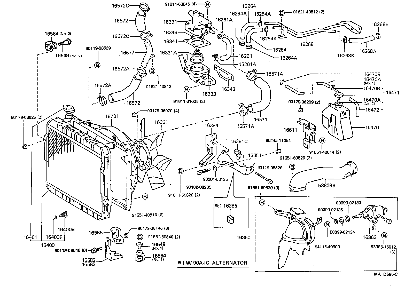 16028-17010 PIPE SUB-ASSY, TURBO WATER, NO.2 product image