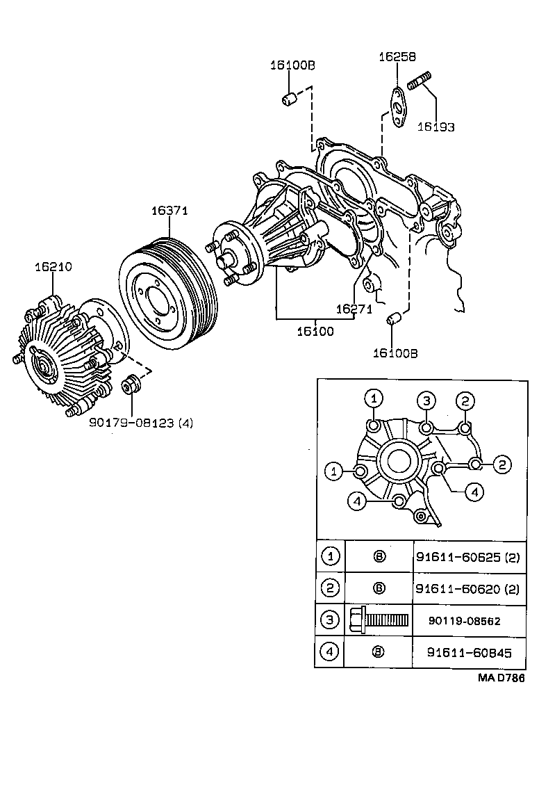 16100-79055 PUMP ASSY, ENGINE WATER product image