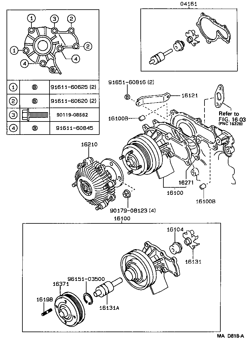 16100-79055 PUMP ASSY, ENGINE WATER product image
