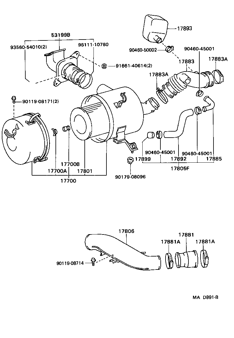 17705-66090 CAP SUB-ASSY, AIR CLEANER product image