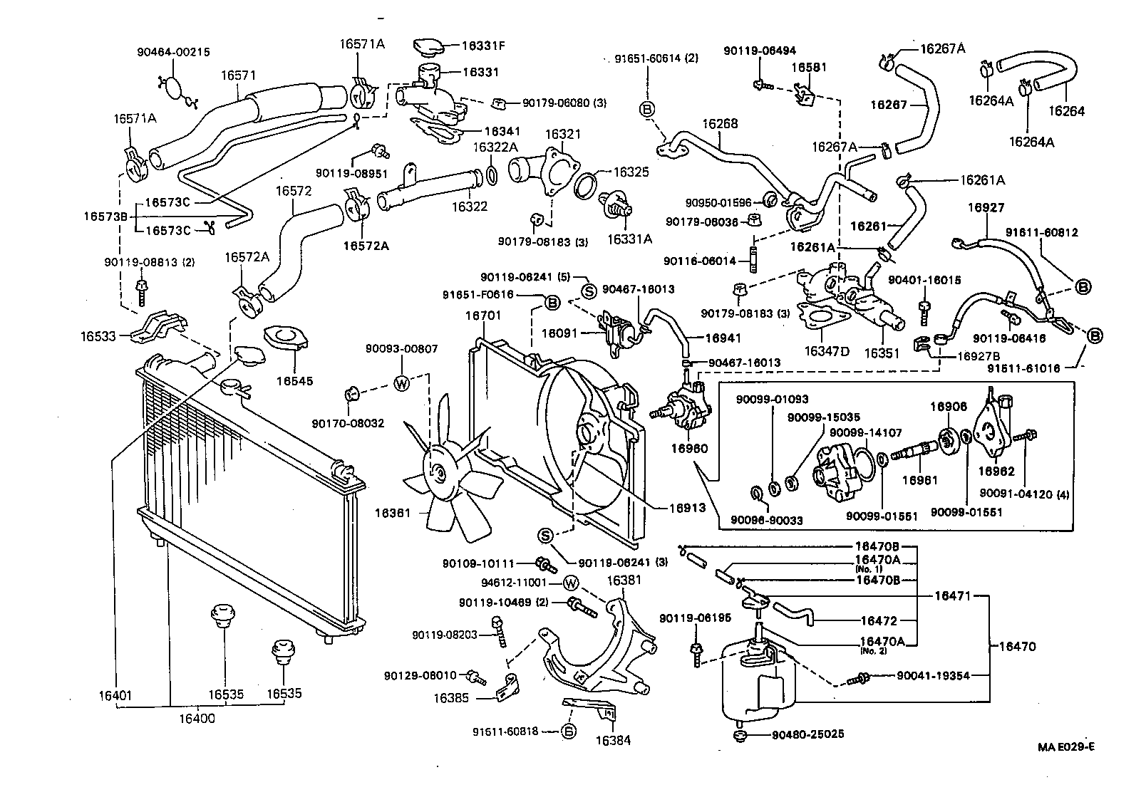 16027-64031 PIPE SUB-ASSY, TURBO WATER, NO.1 product image