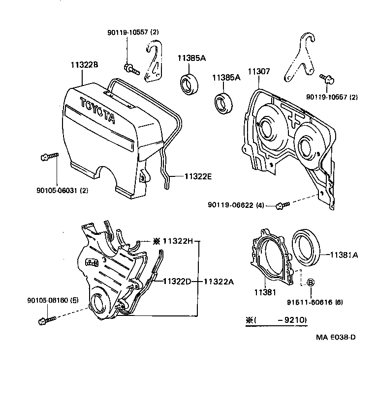 11302-46020 COVER, TIMING BELT, NO.1 product image