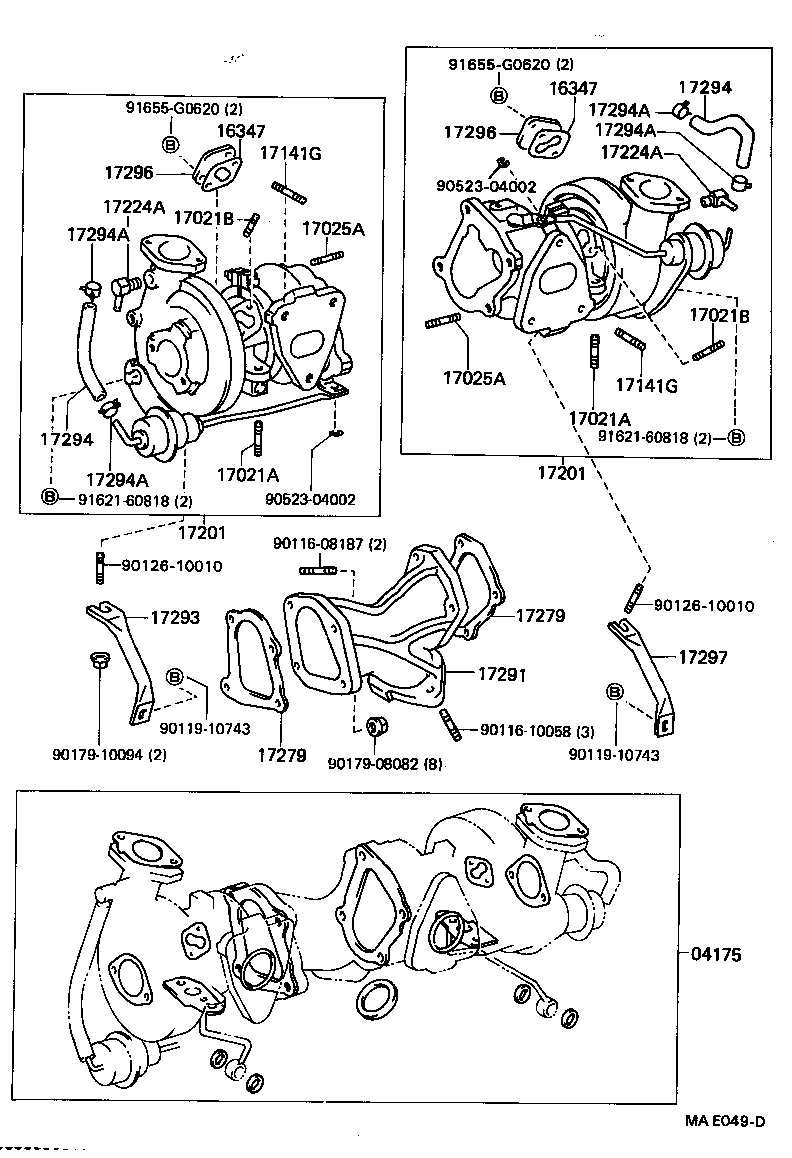 17141-74101 MANIFOLD, EXHAUST product image