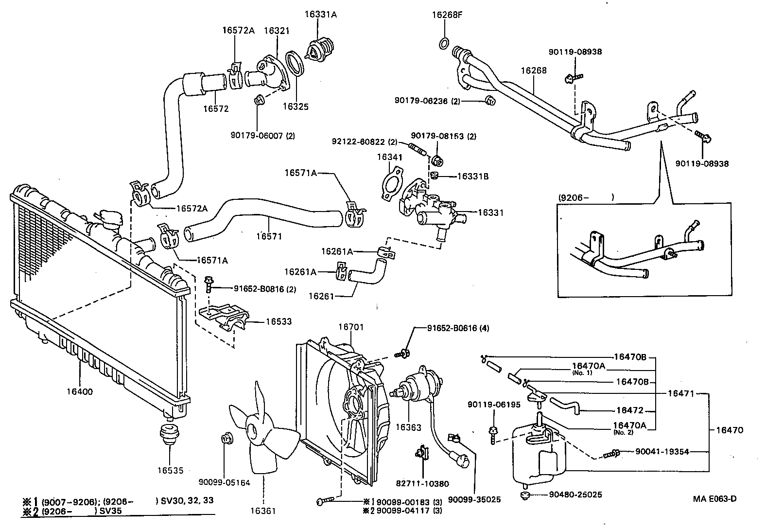 16027-64031 PIPE SUB-ASSY, TURBO WATER, NO.1 product image