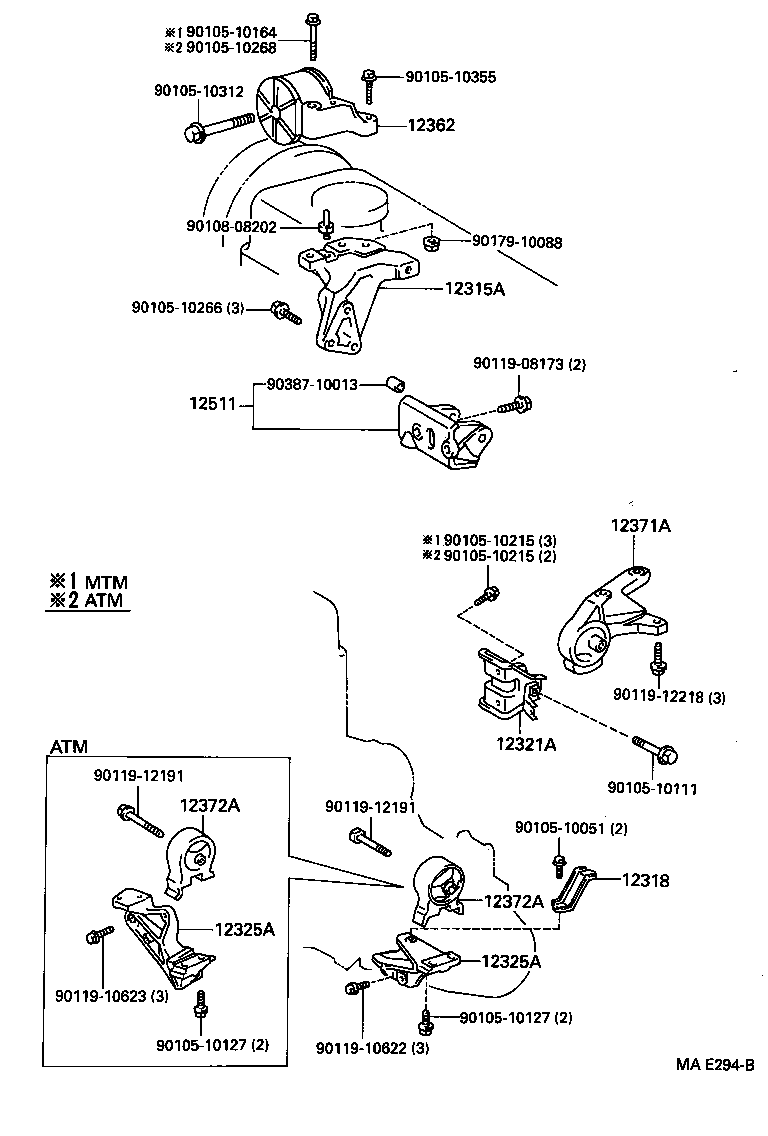 12372-55070 INSULATOR, ENGINE MOUNTING, LH(FOR TRANSVERSE ENGINE) product image