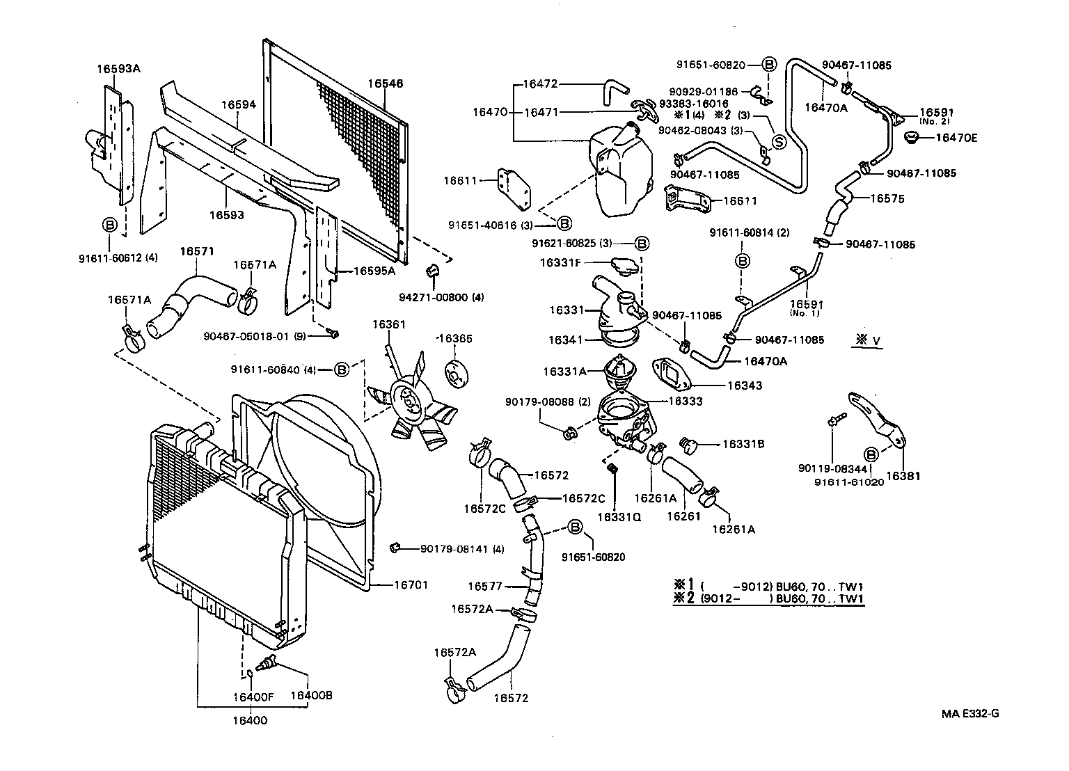 16027-58010 PIPE SUB-ASSY, TURBO WATER, NO.1 product image