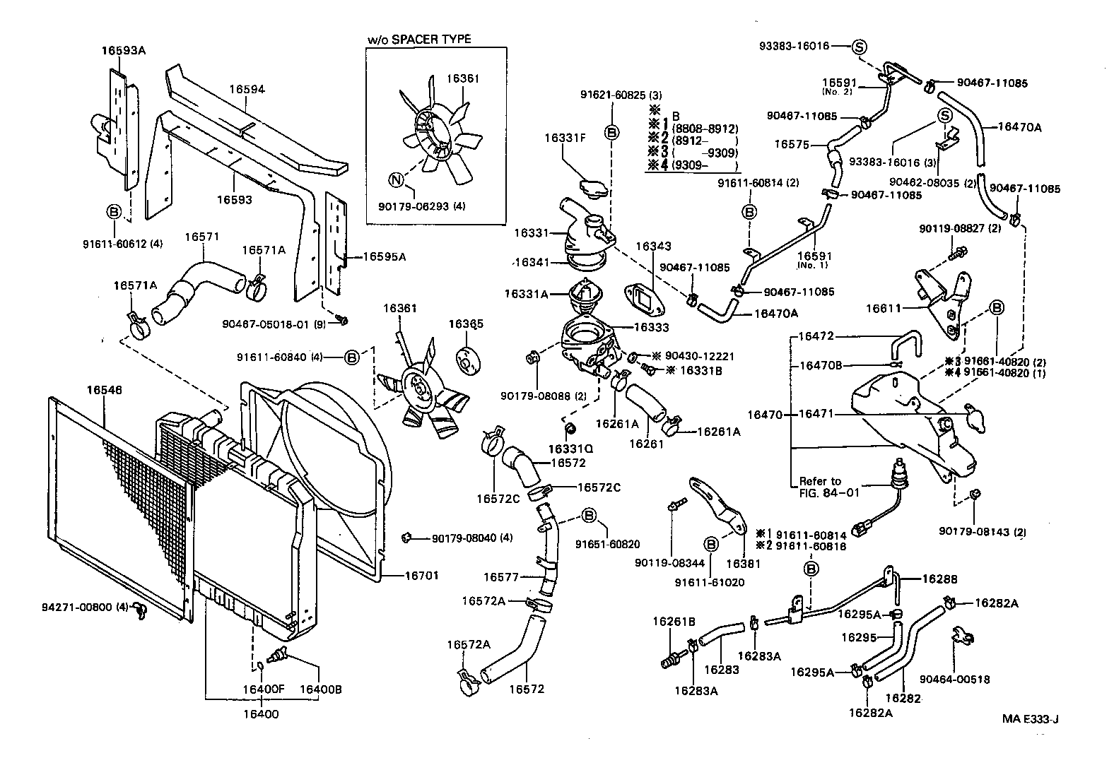 16027-58010 PIPE SUB-ASSY, TURBO WATER, NO.1 product image