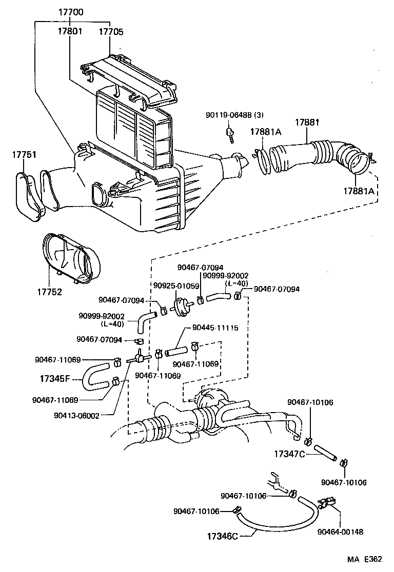 17344-46010 HOSE, AIR, NO.4 product image